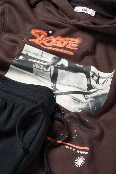 Copii - Băieți - Skater - set - hanorac și pantaloni de trening - 2 piese - negru