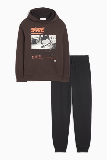 Copii - Băieți - Skater - set - hanorac și pantaloni de trening - 2 piese - negru