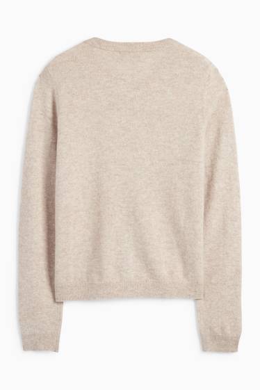Women - Cashmere cardigan - light beige