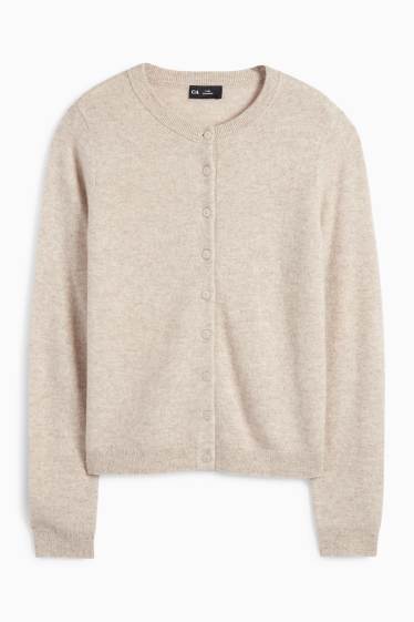 Women - Cashmere cardigan - light beige