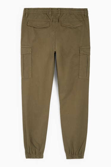Bărbați - Pantaloni cargo - tapered fit - kaki