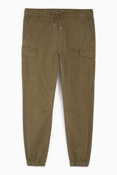 Bărbați - Pantaloni cargo - tapered fit - kaki