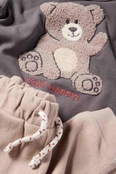 Baby Boys - Teddy bear - baby outfit - 3 piece - beige / brown