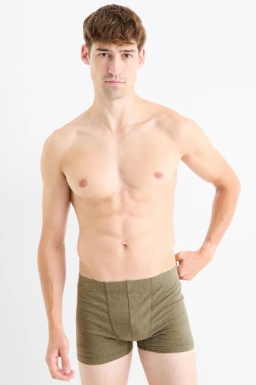 Bărbați - Multipack 3 perechi - chiloți boxer - verde închis