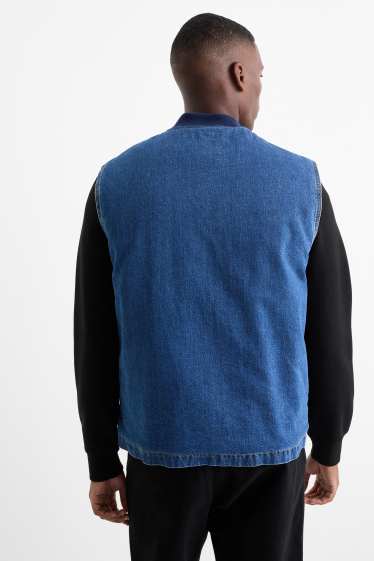 Bărbați - Vestă din denim - căptușită - denim-albastru