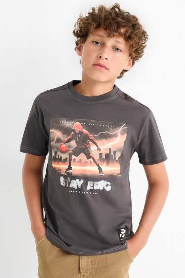 Copii - Băieți - Baschet - tricou cu mânecă scurtă - gri închis