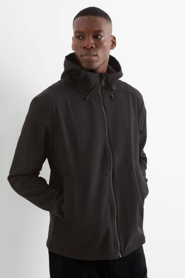 Bărbați - Geacă softshell cu glugă - rezistentă la apă - 4 Way Stretch - negru