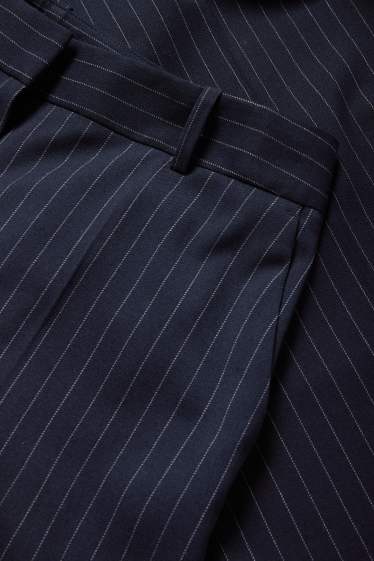 Femei - Pantaloni office - talie înaltă - relaxed fit - dungi fine - albastru închis