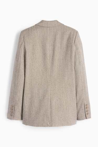 Femei - Blazer lung - regular fit - structurat - gri melanj
