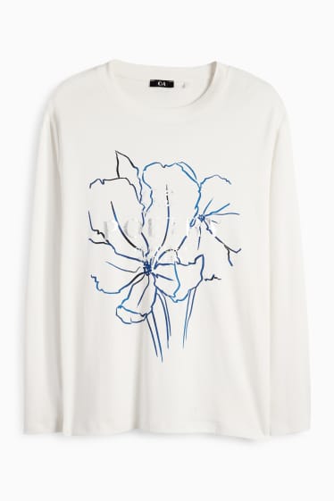 Damen - Langarmshirt - weiss