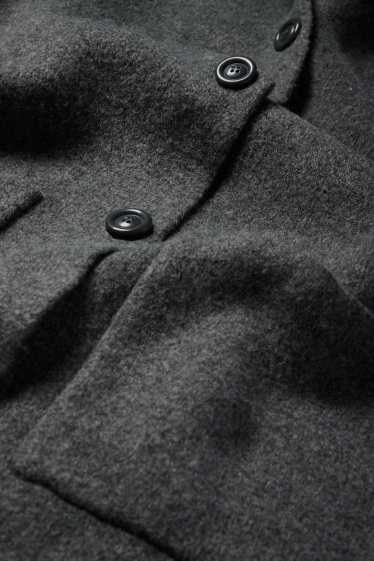 Femei - Cardigan tricotat lung - gri închis