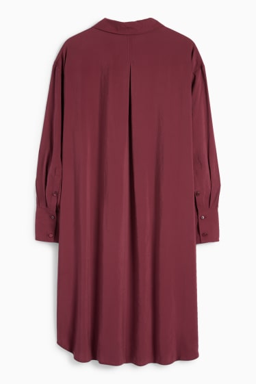 Femei - Rochie tip bluză - bordo