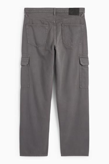 Bărbați - Pantaloni cargo - relaxed fit - gri închis