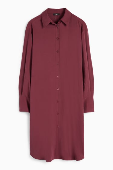 Femei - Rochie tip bluză - bordo
