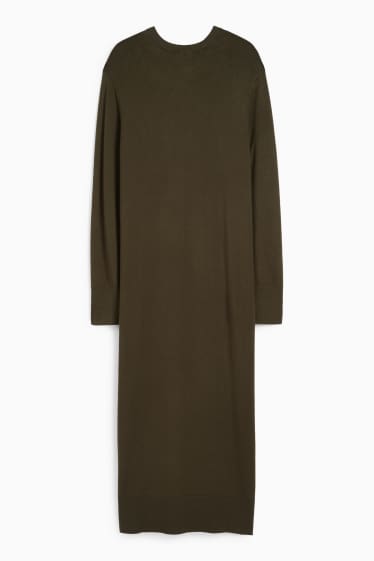 Femei - Rochie din tricot - verde închis