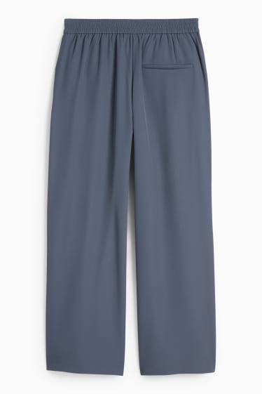 Femei - Pantaloni de stofă - talie medie - straight fit - gri închis