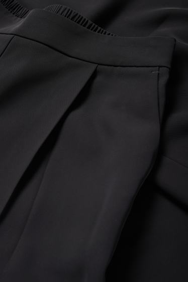 Femei - Pantaloni de stofă - talie medie - straight fit - negru