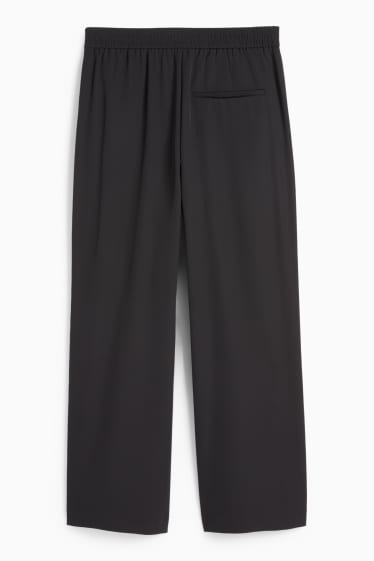 Femei - Pantaloni de stofă - talie medie - straight fit - negru