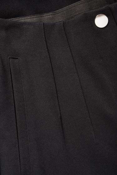 Femei - Pantaloni din jerseu - talie înaltă - slim fit - negru