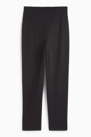 Femei - Pantaloni din jerseu - talie înaltă - slim fit - negru