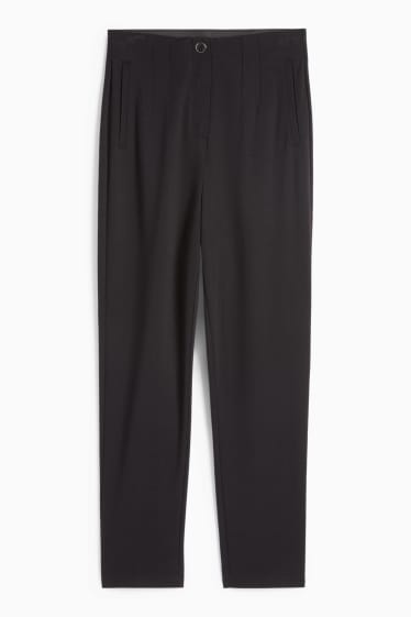 Femei - Pantaloni din jerseu - talie înaltă - slim fit - negru