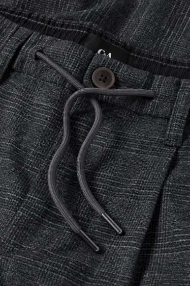 Bărbați - Chino - tapered fit - în carouri - gri închis