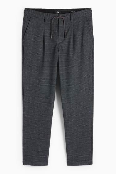 Bărbați - Chino - tapered fit - în carouri - gri închis