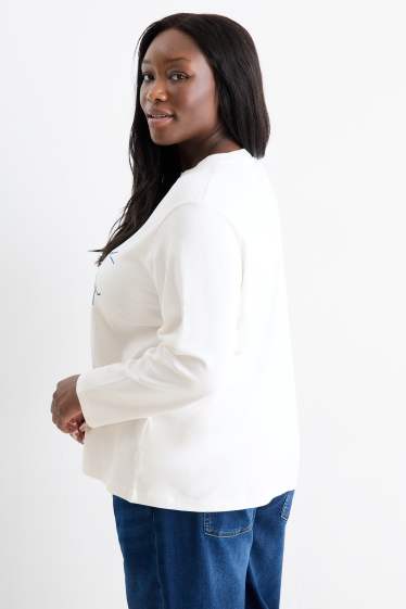 Damen - Langarmshirt - weiss