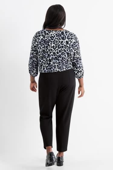 Femei - Pantaloni de stofă - talie înaltă - slim fit - negru