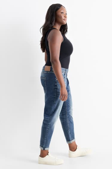 Femei - Boyfriend jeans - talie medie - LYCRA® - denim-albastru închis