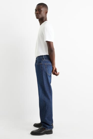 Bărbați - Regular jeans cu fentă cu nasturi - denim-albastru