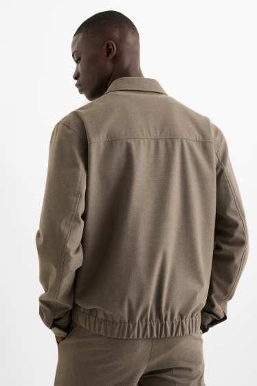 Bărbați - Jachetă tip cămașă modulară din flanel - regular fit - stretch - taupe