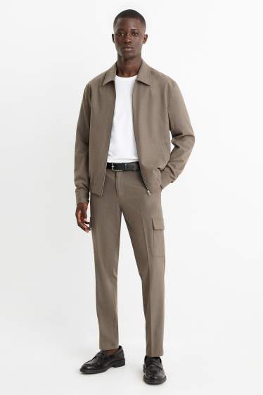 Bărbați - Pantaloni modulari din flanel - slim fit - Flex - taupe