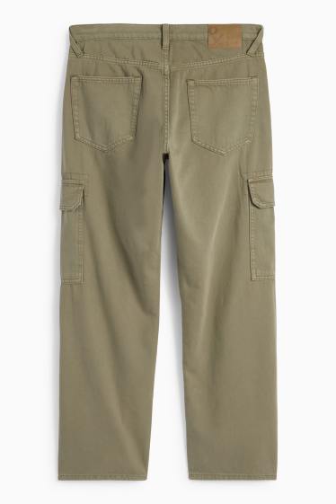 Bărbați - Pantaloni cargo - relaxed fit - kaki