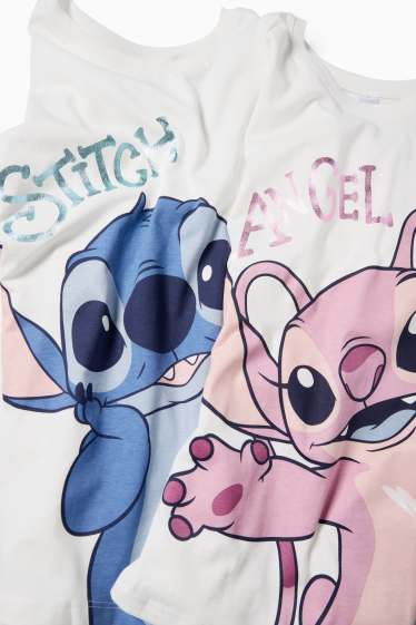 Copii - Fete - Multipack 2 buc. - Lilo & Stitch - tricou cu mânecă scurtă - alb