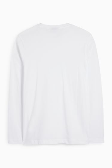 Bărbați - Tricou cu mânecă lungă - alb