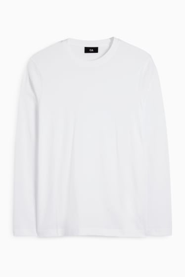 Bărbați - Tricou cu mânecă lungă - alb