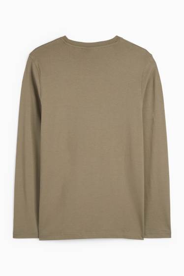 Bărbați - Tricou cu mânecă lungă - kaki