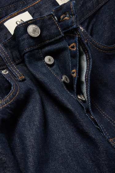Bărbați - Regular jeans cu fentă cu nasturi - denim-albastru închis
