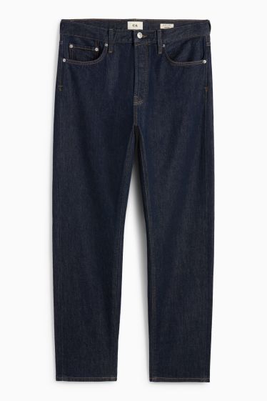 Bărbați - Regular jeans cu fentă cu nasturi - denim-albastru închis