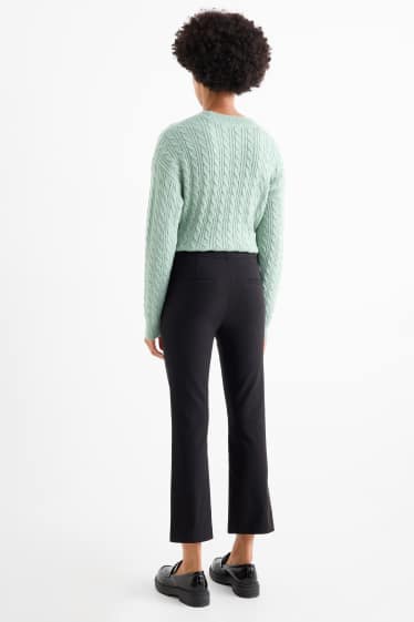 Women - Cloth trousers - high waist - recycled - black