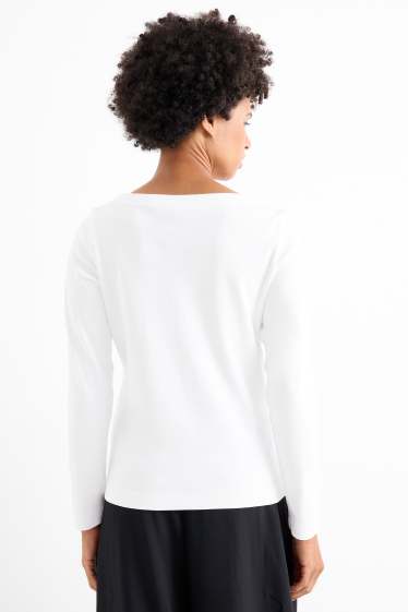 Dames - Longsleeve - regular fit - wit