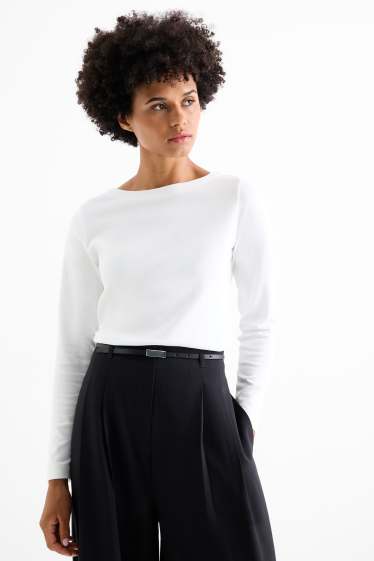 Dames - Longsleeve - regular fit - wit