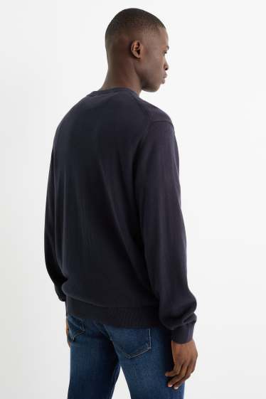 Herren - Feinstrick-Pullover - dunkelblau