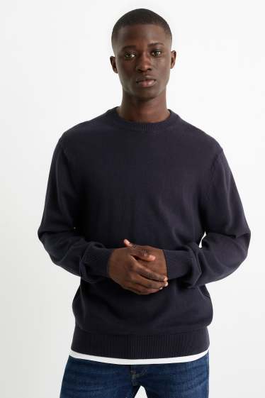 Herren - Feinstrick-Pullover - dunkelblau