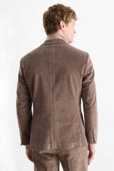 Bărbați - Sacou modular din catifea - regular fit - stretch - maro