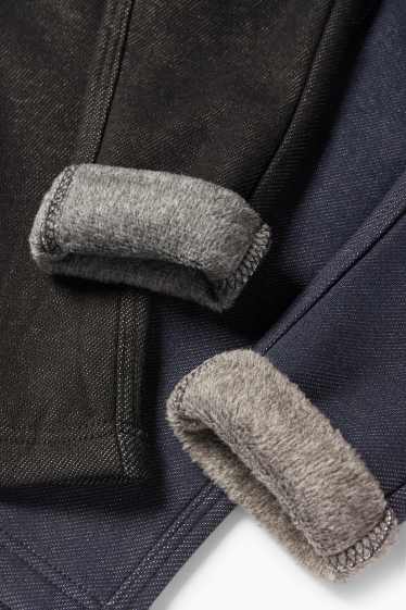 Copii - Fete - Multipack 2 perechi - colanți termoizolanți - aspect de jeans - albastru închis