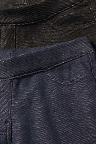 Copii - Fete - Multipack 2 perechi - colanți termoizolanți - aspect de jeans - albastru închis