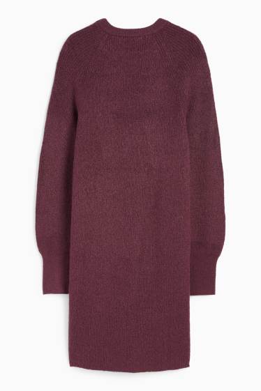 Femei - Rochie tricotată - reiată - mov