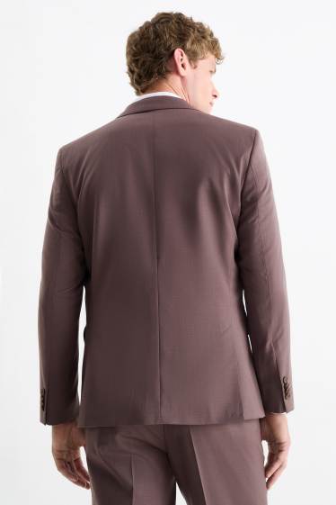 Bărbați - Sacou modular cu conținut de lână pură - slim fit - stretch - bordo
